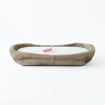 Hand-Carved Wood Dough Bowl Dark [XL Size]