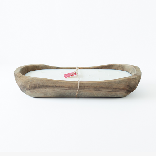 Hand-Carved Wood Dough Bowl Dark [XL Size]