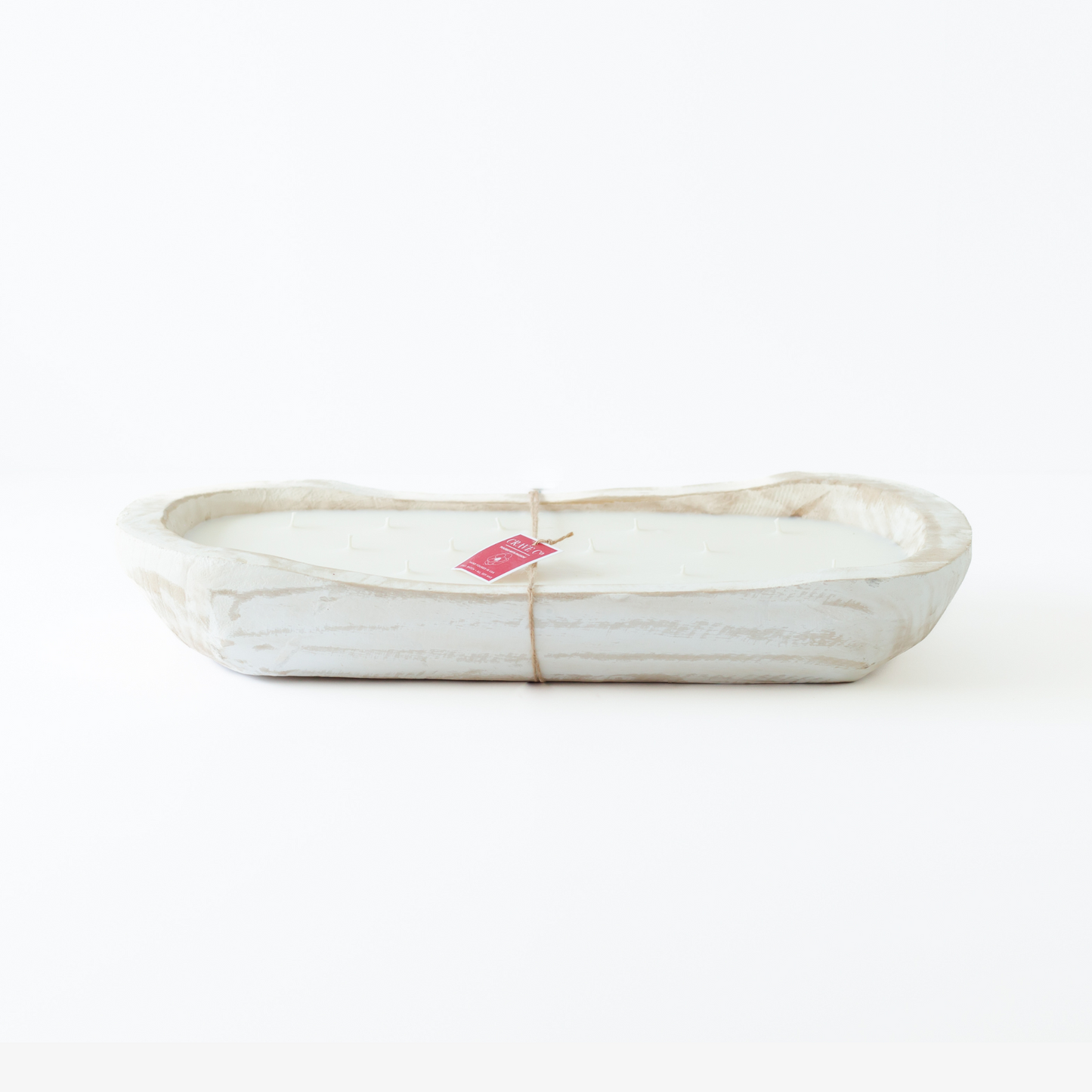 Hand-Carved Wood Dough Bowl White [XL Size]