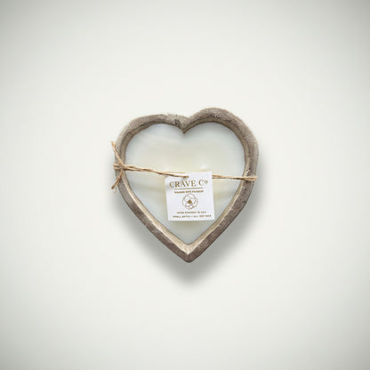 Hand Carved Wood Mini Heart Dough Bowl
