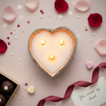 Hand Carved Wood Mini Heart Dough Bowl