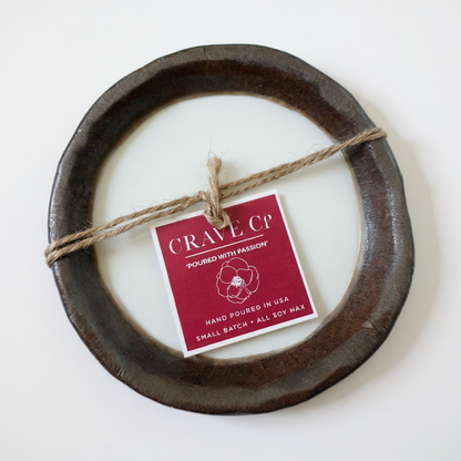 Hand Carved Wood Round Dough Bowl - Dark