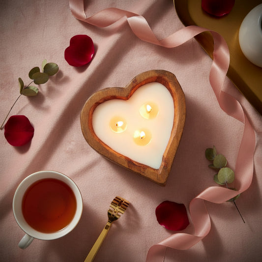 Hand Carved Wood Mini Heart Dough Bowl