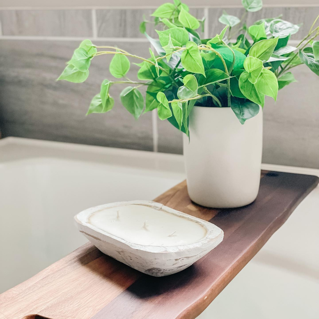 Hand-Carved Wood Dough Bowl White [Mini-Size]