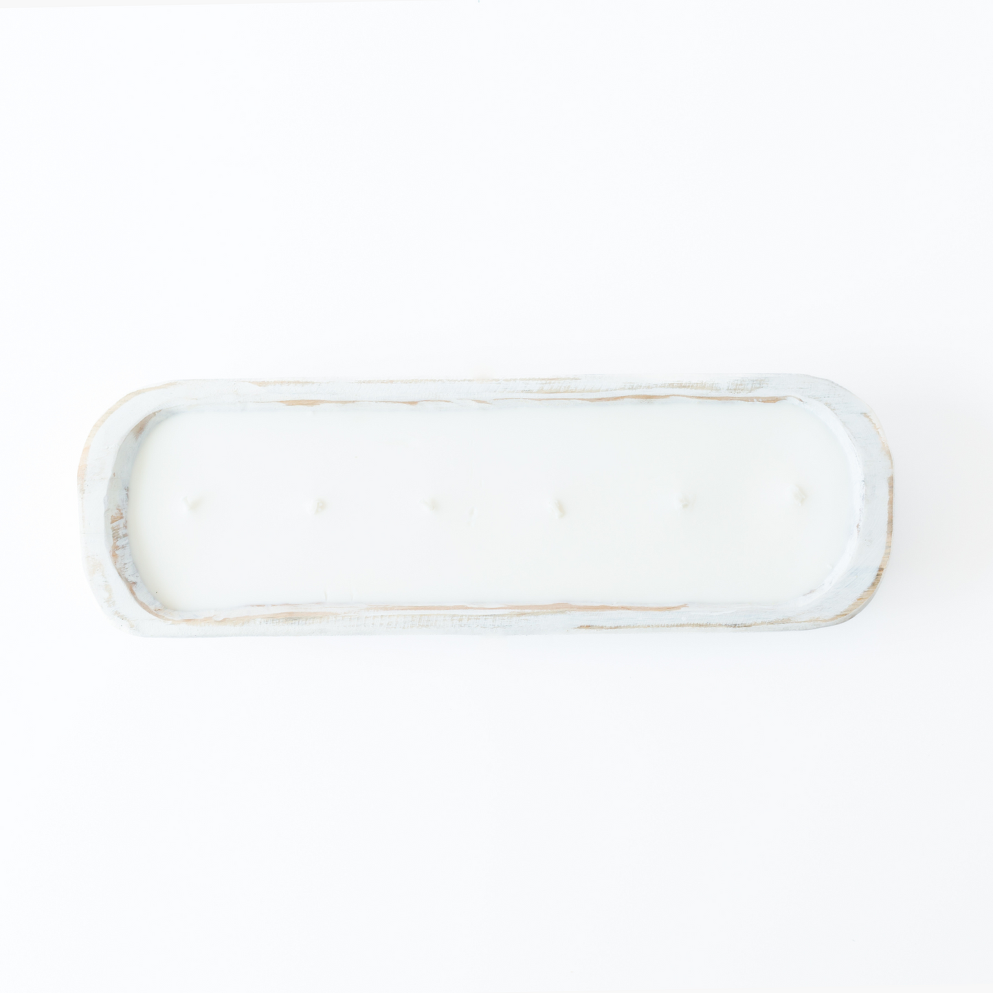 Hand Carved Wood Dough Bowl White [LG]