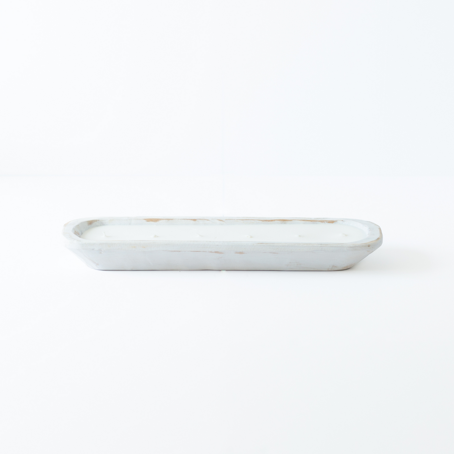 Hand Carved Wood Dough Bowl White [LG]