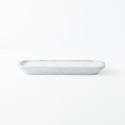 Hand Carved Wood Dough Bowl White [LG]