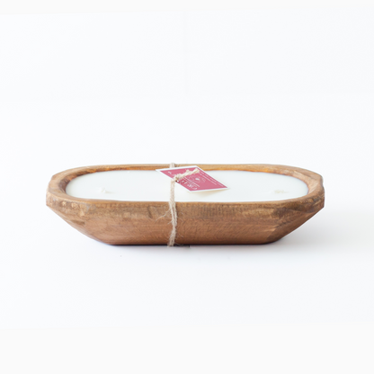 Hand-Carved Wood Dough Bowl Dark [Mini-Size]