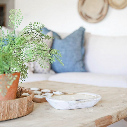 Hand-Carved Wood Dough Bowl White [Mini-Size]