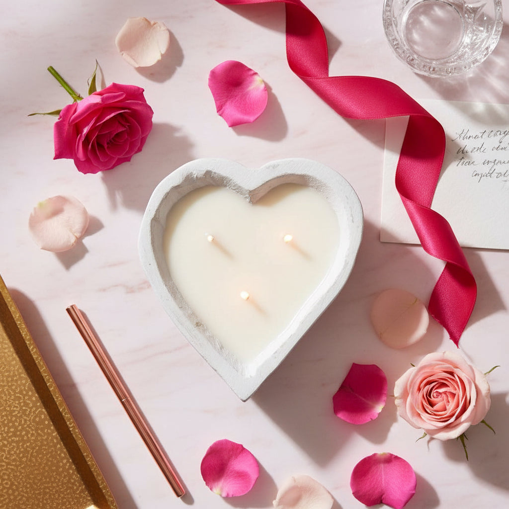 Hand Carved Wood Mini Heart Dough Bowl