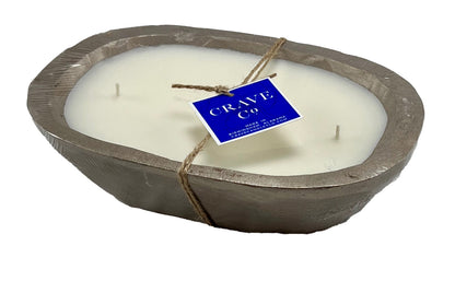 Hand-Carved Wood Dough Bowl [Mini-Size]-Crave Candles